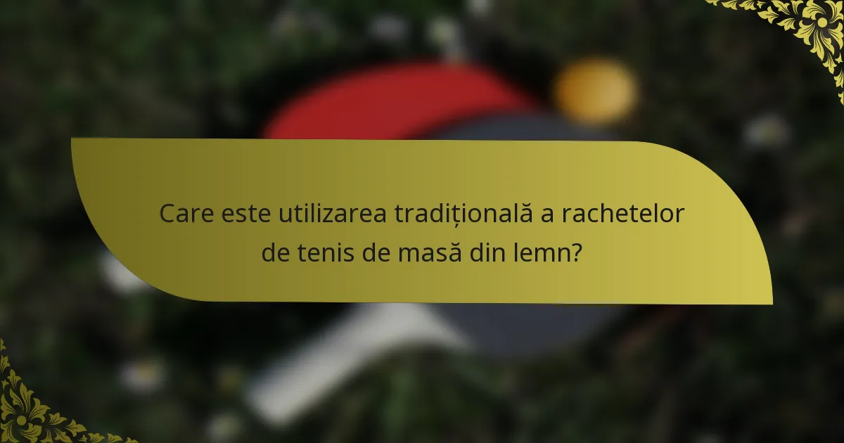 Care este utilizarea tradițională a rachetelor de tenis de masă din lemn?