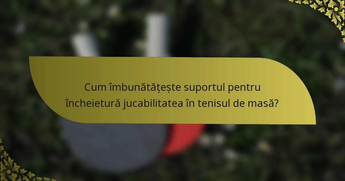 Cum îmbunătățește suportul pentru încheietură jucabilitatea în tenisul de masă?