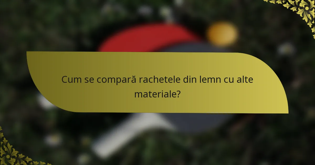 Cum se compară rachetele din lemn cu alte materiale?