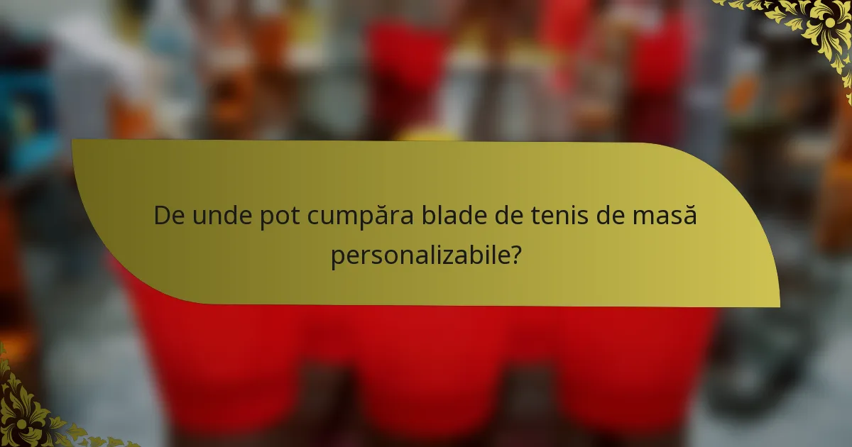 De unde pot cumpăra blade de tenis de masă personalizabile?