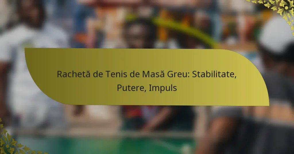 Rachetă de Tenis de Masă Greu: Stabilitate, Putere, Impuls